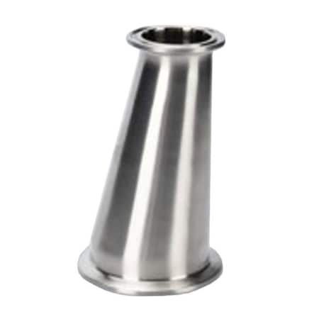 Cole-Parmer Fitting, 316L Stainless Steel, Straight, Eccentric Sanitary Clamp Reducer, 1inx3/4in 3070054